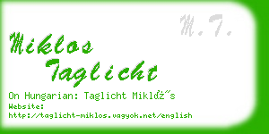 miklos taglicht business card